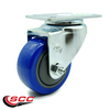 Service Caster 3 Inch Blue Polyurethane Wheel Swivel Top Plate Caster SCC-20S314-PPUB-BLUE